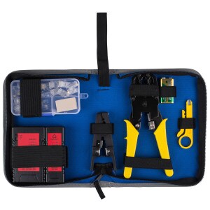 Network Ethernet LAN Install Tool Kit with Cable Tester and Case